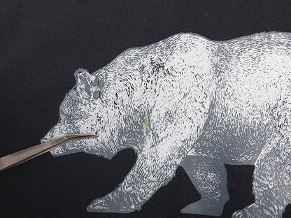 US企画 ノースフェイス プリント スウェット フード パーカー メンズ M / 裏起毛 プルオーバー トレーナー ベア イラスト グラフィック 紺