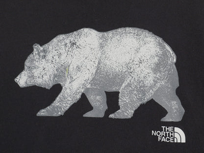 US企画 ノースフェイス プリント スウェット フード パーカー メンズ M / 裏起毛 プルオーバー トレーナー ベア イラスト グラフィック 紺