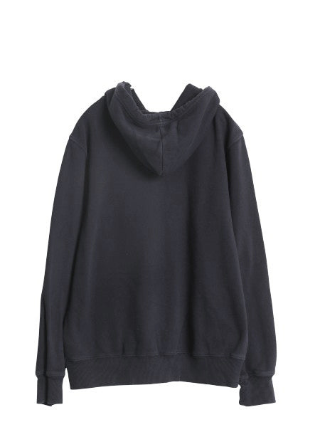 US企画 ノースフェイス プリント スウェット フード パーカー メンズ M / 裏起毛 プルオーバー トレーナー ベア イラスト グラフィック 紺