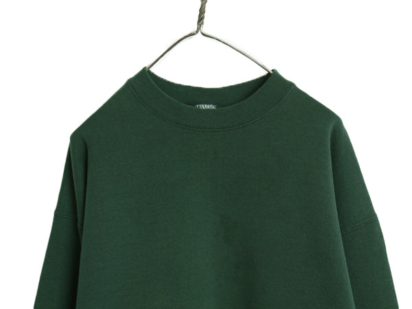 90s USA製 BVD 無地 スウェット メンズ レディース XL オールド トレーナー 裏起毛 シンプル ブランク トップス 大きいサイズ ゆったり 緑