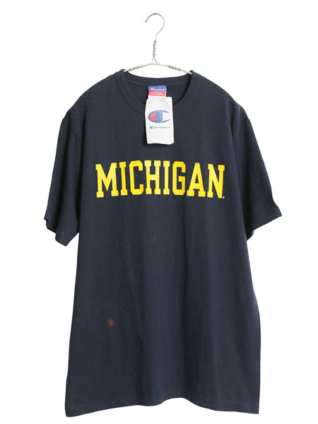 デッドストック 00s チャンピオン カレッジ プリント 半袖 Tシャツ メンズ M / オールド ヘビーウェイト コットン カットソー クルーネック
