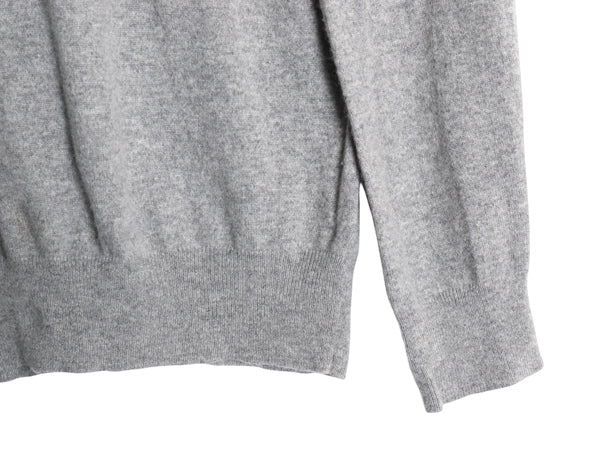 ポロ ラルフローレン ハーフジップ ニット セーター メンズ XL 小さめ L 程/ メリノ ウール ハイネック リブ編み ワンポイント ポニー 灰
