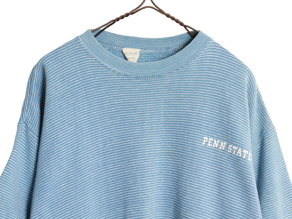 60s USA製 ★ チャンピオン カレッジ プリント 半袖 スウェット メンズ L / 古着 ヴィンテージ プロダクツタグ ボーダー トレーナー 裏起毛