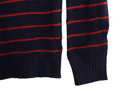 パタゴニア ラム ウール ボーダー ニット セーター メンズ M / 14年製 Vネック長袖ニット シンプル ゆったり リブ編み ツートン アウトドア