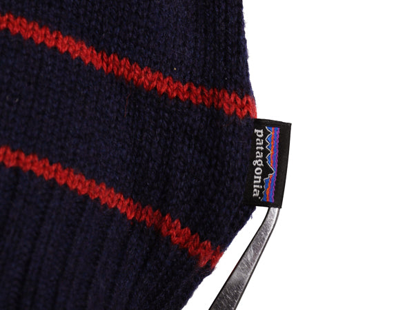 パタゴニア ラム ウール ボーダー ニット セーター メンズ M / 14年製 Vネック長袖ニット シンプル ゆったり リブ編み ツートン アウトドア