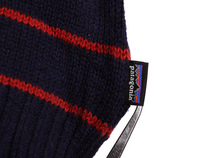 パタゴニア ラム ウール ボーダー ニット セーター メンズ M / 14年製 Vネック長袖ニット シンプル ゆったり リブ編み ツートン アウトドア