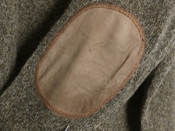 90s ポロ ラルフローレン ニット セーター メンズ L / オールド 長袖ニット ウール クルーネック ミドルゲージ 本革 レザー エルボーパッチ