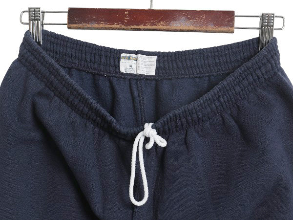 USA製 US NAVY プリント スウェット トレーニング パンツ メンズ M / 古着 ミリタリー 裏起毛 トレーナー 軍物 ネイビー USN ワンポイント