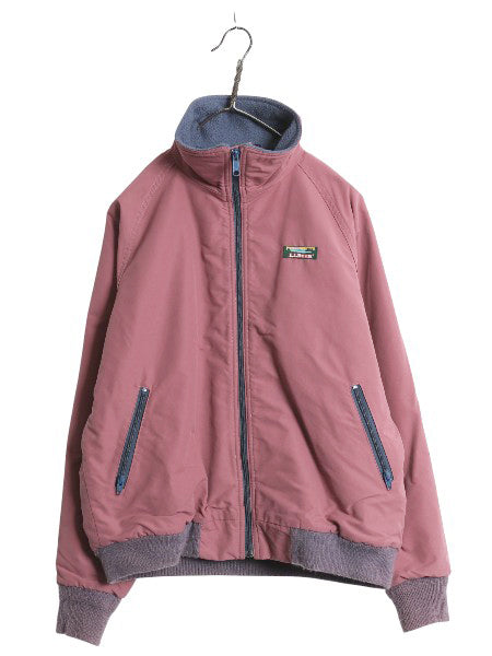 80s USA製 エルエルビーン ウォームアップ ジャケット レディース L メンズ M / ヴィンテージ ナイロン フリース ライナー付き フルジップ