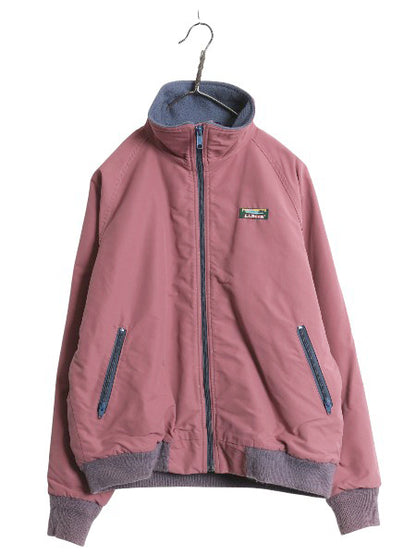 80s USA製 エルエルビーン ウォームアップ ジャケット レディース L メンズ M / ヴィンテージ ナイロン フリース ライナー付き フルジップ
