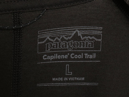 パタゴニア ヘンリーネック キャプリーン 半袖 Tシャツ メンズ L / 24年製 アウトドア ストレッチ アンダーシャツ カットソー インナー 黒