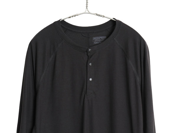 パタゴニア ヘンリーネック キャプリーン 半袖 Tシャツ メンズ L / 24年製 アウトドア ストレッチ アンダーシャツ カットソー インナー 黒