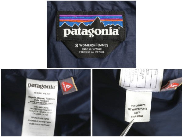 パタゴニア ナノ パフ ジャケット レディース S / 18年製 アウトドア 中綿 ナイロン キルティング フルジップ パッカブル ブルゾン 紺 軽量