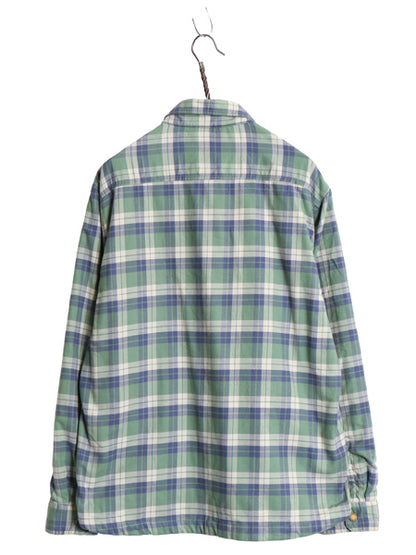 エルエルビーン チェック フランネル シャツ ジャケット メンズ M 古着 TRADITIONAL FIT ストレッチ ライナー付き ネルシャツ ワンポイント