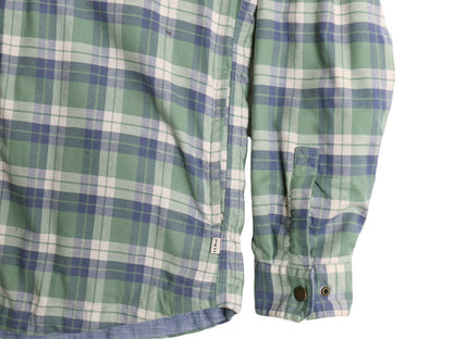 エルエルビーン チェック フランネル シャツ ジャケット メンズ M 古着 TRADITIONAL FIT ストレッチ ライナー付き ネルシャツ ワンポイント