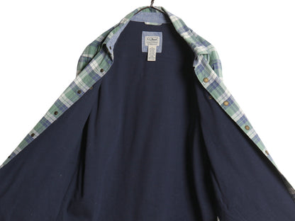 エルエルビーン チェック フランネル シャツ ジャケット メンズ M 古着 TRADITIONAL FIT ストレッチ ライナー付き ネルシャツ ワンポイント