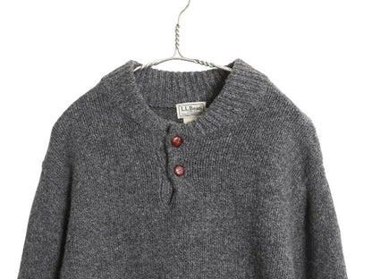 エルエルビーン ヘンリーネック ニット セーター メンズ M / アウトドア ラム ウール モックネック 長袖ニット プルオーバー 無地 シンプル