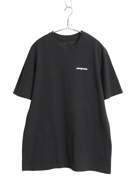 パタゴニア 両面 プリント 半袖 Tシャツ メンズ M / 19年製 アウトドア P6 ボックスロゴ バックプリント クルーネック カットソー ブラック