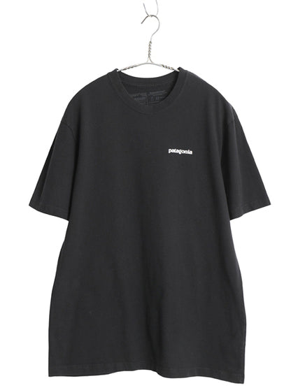 パタゴニア 両面 プリント 半袖 Tシャツ メンズ M / 19年製 アウトドア P6 ボックスロゴ バックプリント クルーネック カットソー ブラック