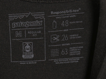 パタゴニア 両面 プリント 半袖 Tシャツ メンズ M / 19年製 アウトドア P6 ボックスロゴ バックプリント クルーネック カットソー ブラック