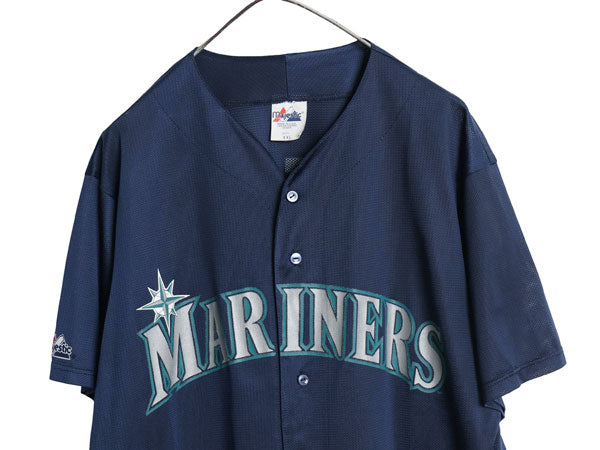 USA製 マリナーズ ベースボール シャツ メンズ XXL / MLB オフィシャル マジェスティック 大リーグ ユニフォーム 重ね着 野球 大きいサイズ