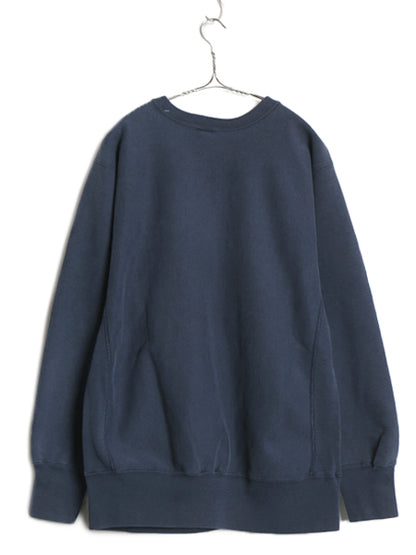 90s USA製 ★ チャンピオン リバースウィーブ カレッジ プリント スウェット メンズ XL オールド トレーナー 裏起毛 大きいサイズ ネイビー