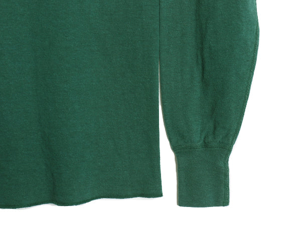 80s USA製 エルエルビーン ヘンリーネック 長袖 Tシャツ メンズ L / ヴィンテージ ロンT アンダーシャツ ロングスリーブ 2レイヤー 無地 緑