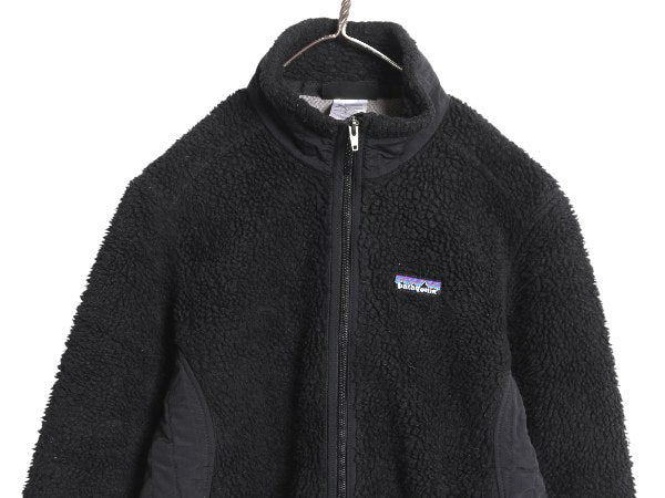 パタゴニア クラシック レトロX ジャケット レディース M / 10年製 ボア パイル フリース フルジップ ハイネック ブルゾン アウトドア 黒