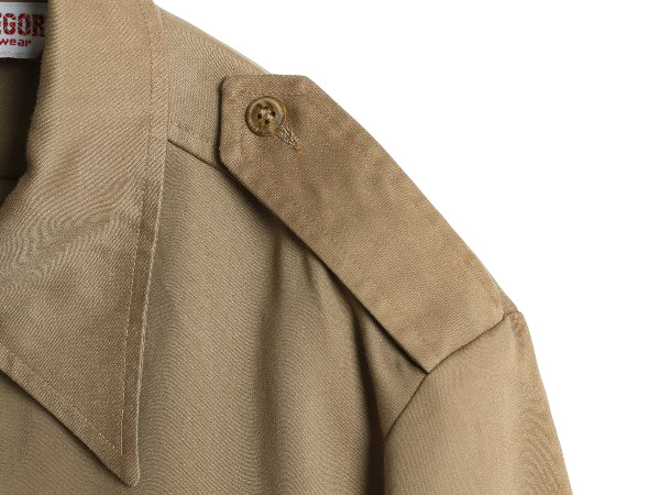 70s USA製 ★ マクレガー 半袖 サファリ シャツ メンズ L 程 ヴィンテージ アウトドア ブッシュ ハンティング 半袖シャツ ポケット付き 茶