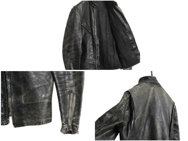 60s USA製 ★ Kehoe 本革 レザー シングル ライダース ジャケット メンズ S / 古着 ヴィンテージ 革ジャン ステアハイド カフェレーサー 黒