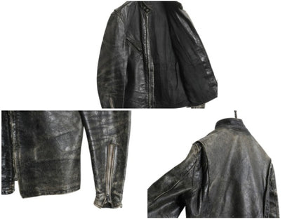 60s USA製 ★ Kehoe 本革 レザー シングル ライダース ジャケット メンズ S / 古着 ヴィンテージ 革ジャン ステアハイド カフェレーサー 黒