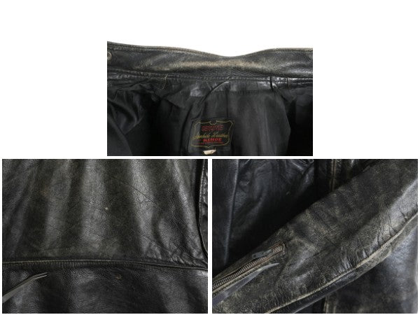 60s USA製 ★ Kehoe 本革 レザー シングル ライダース ジャケット メンズ S / 古着 ヴィンテージ 革ジャン ステアハイド カフェレーサー 黒