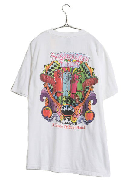 00s ストロベリー フィード イラスト プリント Tシャツ メンズ XL オールド ビートルズ ロック バンド アート ヘビーウェイト 大きいサイズ