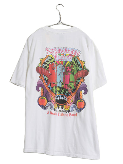 00s ストロベリー フィード イラスト プリント Tシャツ メンズ XL オールド ビートルズ ロック バンド アート ヘビーウェイト 大きいサイズ