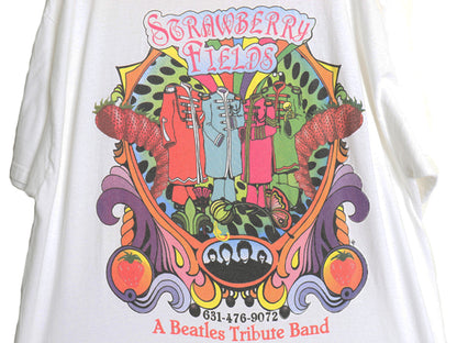 00s ストロベリー フィード イラスト プリント Tシャツ メンズ XL オールド ビートルズ ロック バンド アート ヘビーウェイト 大きいサイズ