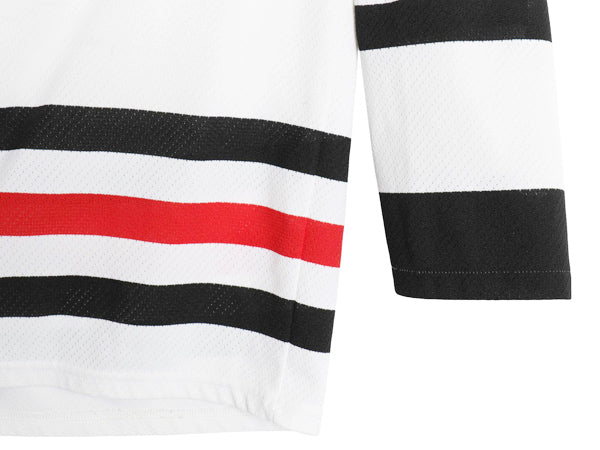 80s 90s ブラックホークス メッシュ ホッケー ジャージ メンズ XL / ヴィンテージ NHL オフィシャル アイスホッケー ユニフォーム ロンT 白