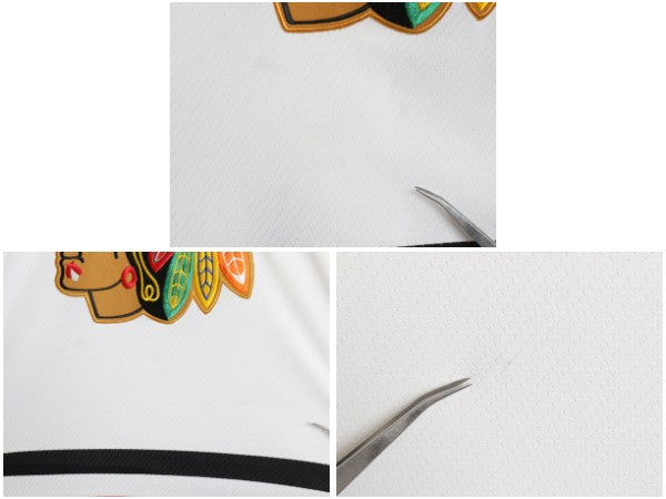 80s 90s ブラックホークス メッシュ ホッケー ジャージ メンズ XL / ヴィンテージ NHL オフィシャル アイスホッケー ユニフォーム ロンT 白