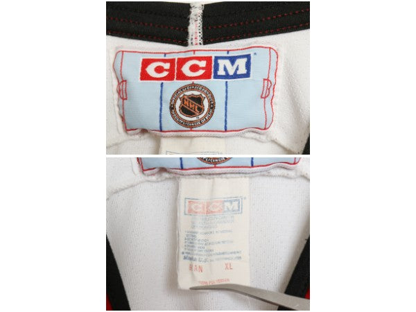 80s 90s ブラックホークス メッシュ ホッケー ジャージ メンズ XL / ヴィンテージ NHL オフィシャル アイスホッケー ユニフォーム ロンT 白