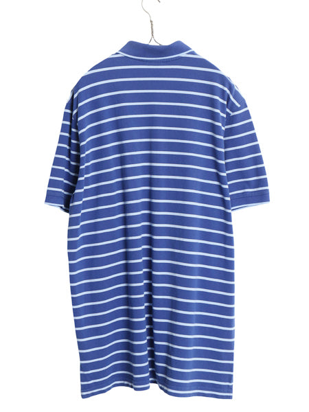 ブルックスブラザーズ ボーダー 鹿の子 半袖 ポロシャツ メンズ XXL 古着 半袖シャツ コットン カットソー スリム フィット 大きいサイズ