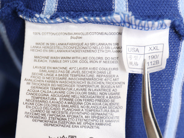 ブルックスブラザーズ ボーダー 鹿の子 半袖 ポロシャツ メンズ XXL 古着 半袖シャツ コットン カットソー スリム フィット 大きいサイズ