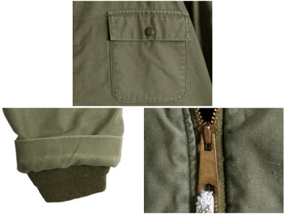 80s 米軍実物 USN ネイビー A-2 デッキ ジャケット メンズ L / 80年製 ヴィンテージ NAVY ミリタリー 軍物 裏ボア ライナー付き ブルゾン