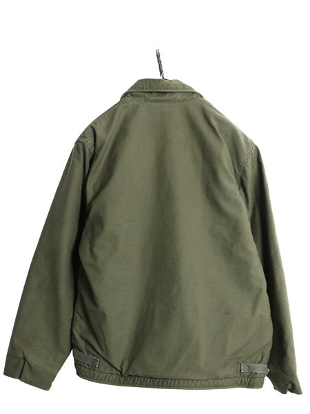80s 米軍実物 USN ネイビー A-2 デッキ ジャケット メンズ L / 80年製 ヴィンテージ NAVY ミリタリー 軍物 裏ボア ライナー付き ブルゾン