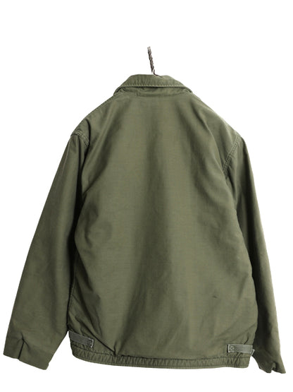 80s 米軍実物 USN ネイビー A-2 デッキ ジャケット メンズ L / 80年製 ヴィンテージ NAVY ミリタリー 軍物 裏ボア ライナー付き ブルゾン