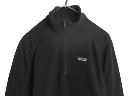 パタゴニア マイクロD ハーフジップ フリース プルオーバー レディース M 古着 15年製 ロンT 長袖 Tシャツ ハイネック アウトドア ブラック