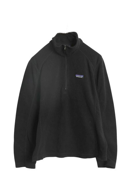 パタゴニア マイクロD ハーフジップ フリース プルオーバー レディース M 古着 15年製 ロンT 長袖 Tシャツ ハイネック アウトドア ブラック