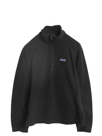 パタゴニア マイクロD ハーフジップ フリース プルオーバー レディース M 古着 15年製 ロンT 長袖 Tシャツ ハイネック アウトドア ブラック