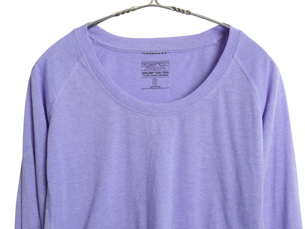 パタゴニア キャプリーン 長袖 Tシャツ レディース S / 19年製 アウトドア ロンT ストレッチ アンダーシャツ カットソー インナー パープル