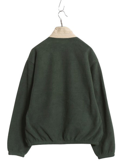 90s ポロ ラルフローレン フリース スイングトップ ジャケット メンズ L オールド ブルゾン フルジップ ジャンパー ワンポイント グリーン