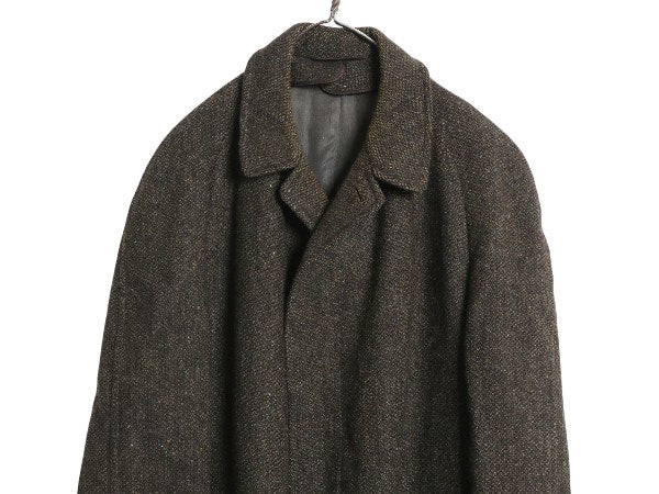 60s 70s USA製 Tailormann Imperial チェスター ロング コート メンズ L 程 古着 ヴィンテージ ツイード ウール フィールド ユニオンメイド