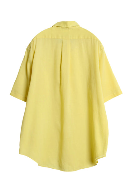 60s 70s USA製 アロー 半袖 ボタンダウン シャツ メンズ L 程 ヴィンテージ 半袖シャツ BDシャツ シワになりにくい ポケット付き 無地 薄手